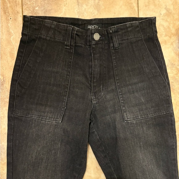 AP.NY Crop Military Jogger Jeans Black Wash Size 2 - Picture 2 of 8